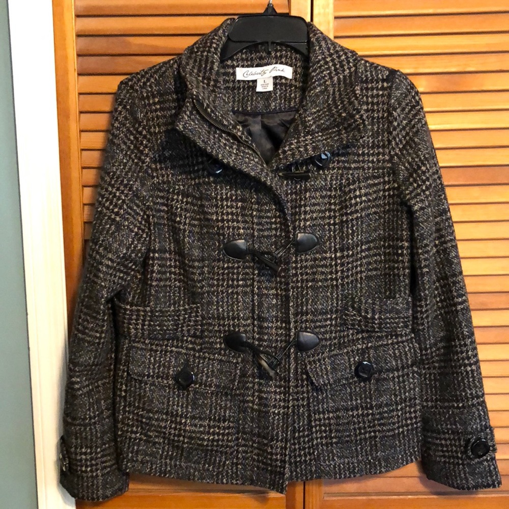 Celebrity Pink  Duffle Pea Coat Tweed